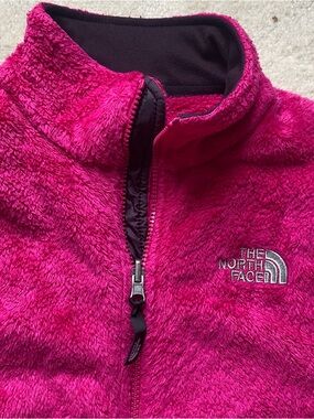 The North Face Jacket Womens Medium Pink Fleece Full Zip Soft Plush Warm Winter